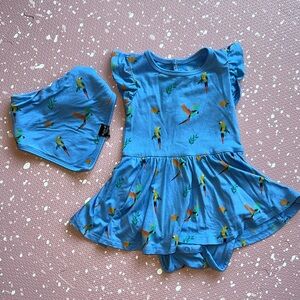 Kyte Baby twirl bodysuit dress and bib